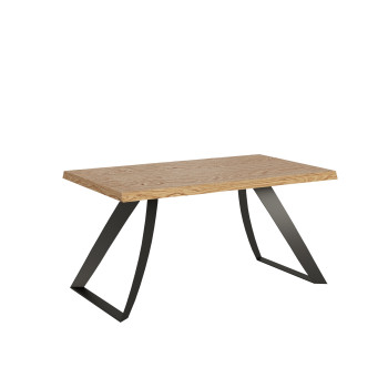 Proxy Table = Tabira Barked Solid Wood - Extendable Table 90x160/210 cm Tabira Barked Oak Anthracite Legs
