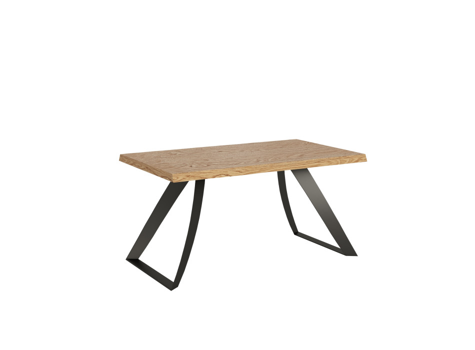 Proxy Table = Tabira Barked Solid Wood - Extendable Table 90x160/210 cm Tabira Barked Oak Anthracite Legs
