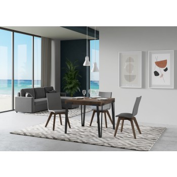 Rio Table - Extendable Table 90x90/246 cm Rio White Ash Anthracite Frame