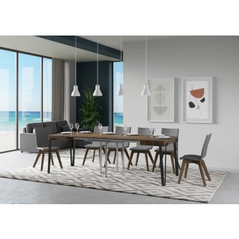 Rio Table - Extendable Table 90x90/246 cm Rio White Ash Anthracite Frame