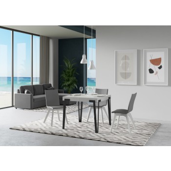 Rio Table - Extendable Table 90x90/246 cm Rio White Ash Anthracite Frame