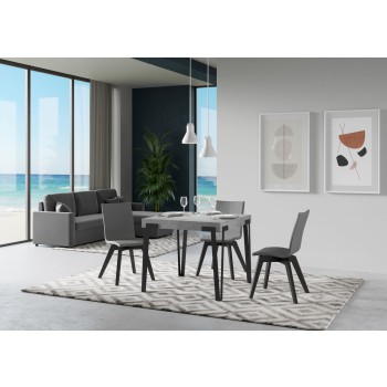 Rio Table - Extendable Table 90x90/246 cm Rio White Ash Anthracite Frame