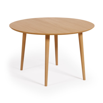 Oqui extendable round table in oak veneer Ø120