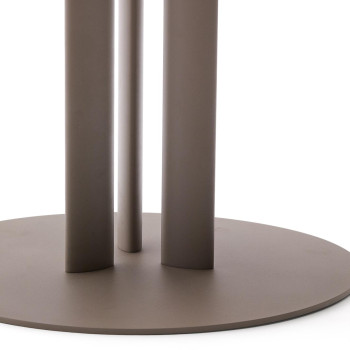 Sedalis round outdoor table in steel with dove-grey aluminium top, Ø 80 cm