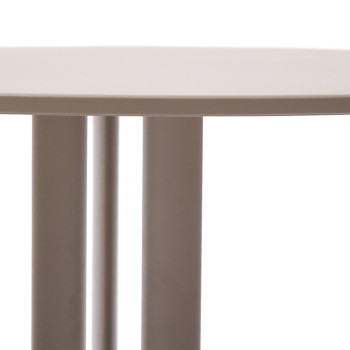 Sedalis round outdoor table in steel with dove-grey aluminium top, Ø120 cm