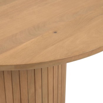 Licia round table in solid mango wood with natural finish Ø 120 cm
