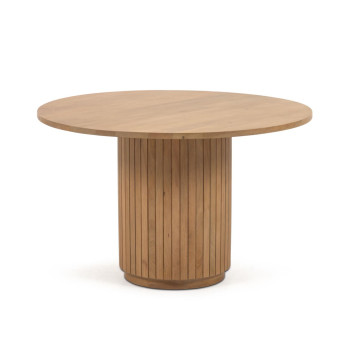 Licia round table in solid mango wood with natural finish Ø 120 cm