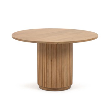 Licia round table in solid mango wood with natural finish Ø 120 cm