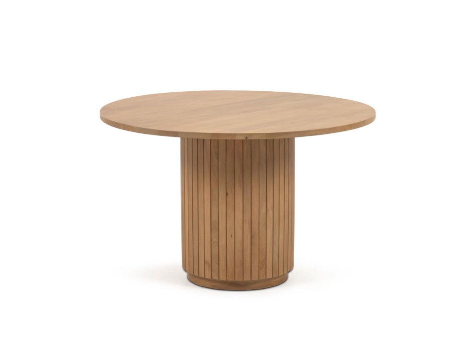 Licia round table in solid mango wood with natural finish Ø 120 cm
