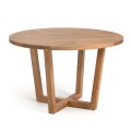 Nahla round table in solid acacia wood with a natural finish, Ø 120 cm.