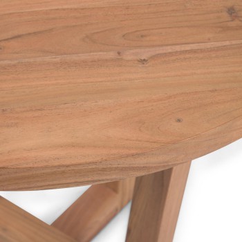 Nahla round table in solid acacia wood with a natural finish, Ø 90 cm.