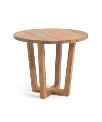 Nahla round table in solid acacia wood with a natural finish, Ø 90 cm.