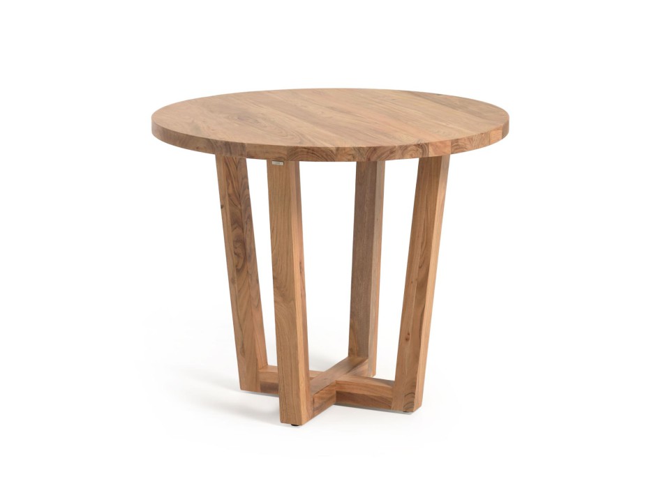 Nahla round table in solid acacia wood with a natural finish, Ø 90 cm.