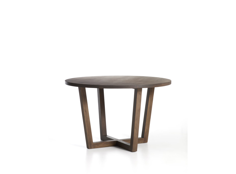 Nahla round table in solid mango wood with walnut finish Ø 120 cm