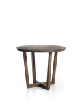 Nahla round table in solid mango wood with walnut finish Ø 90 cm