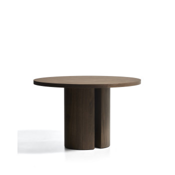 Nealy round table with walnut veneer and dark finish Ø 120 cm