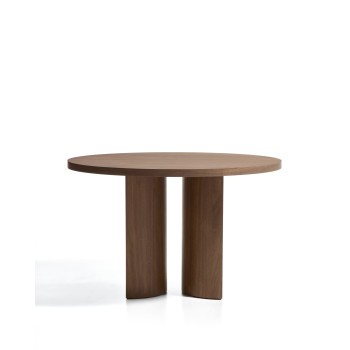 Nealy round table with walnut veneer and dark finish Ø 120 cm