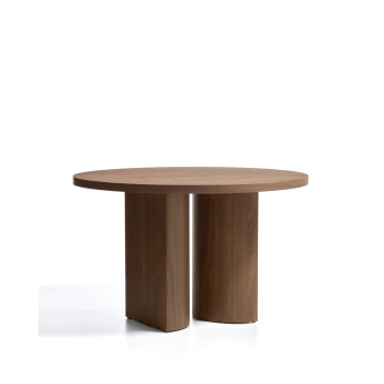 Nealy round table with walnut veneer and dark finish Ø 120 cm