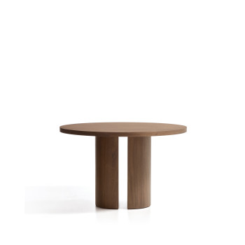 Nealy round table with walnut veneer and dark finish Ø 120 cm