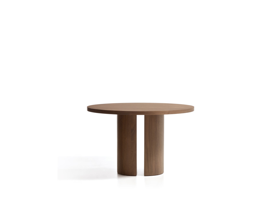 Nealy round table with walnut veneer and dark finish Ø 120 cm