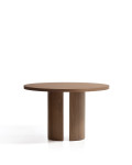 Nealy round table with walnut veneer and dark finish Ø 120 cm