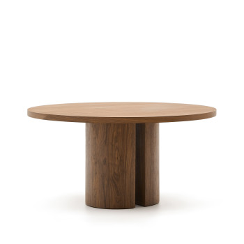 Nealy round table with walnut veneer and dark finish Ø 150 cm