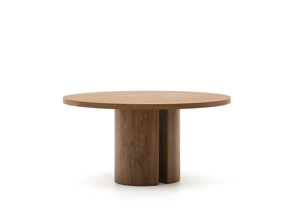 Nealy round table with walnut veneer and dark finish Ø 150 cm