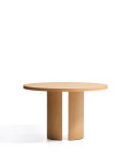 Nealy round table with oak veneer and natural finish Ø 120 cm