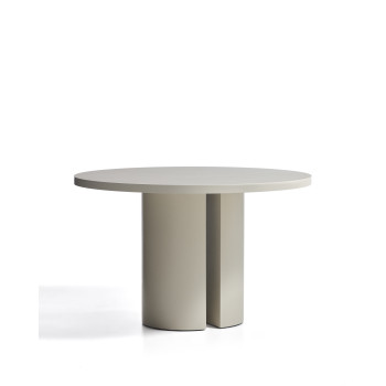 Nealy DM round table lacquered with ecru finish Ø 120 cm