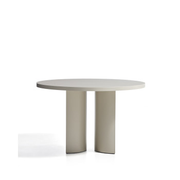 Nealy DM round table lacquered with ecru finish Ø 120 cm