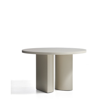 Nealy DM round table lacquered with ecru finish Ø 120 cm