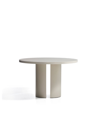 Nealy DM round table lacquered with ecru finish Ø 120 cm