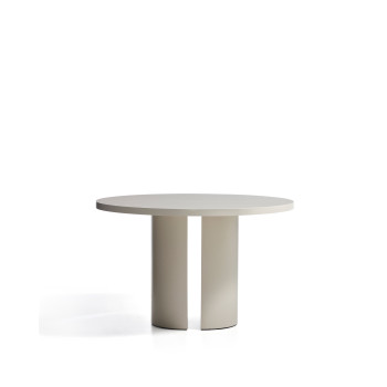 Nealy DM round table lacquered with ecru finish Ø 120 cm