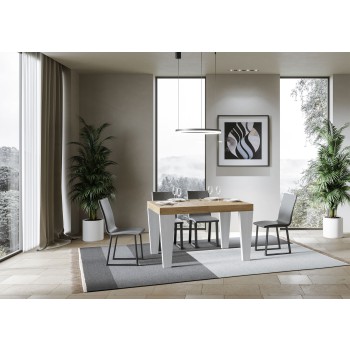 Spimbo Mix Table - Extendable table 90x130/234 cm Spimbo Mix with White Ash top and Walnut legs