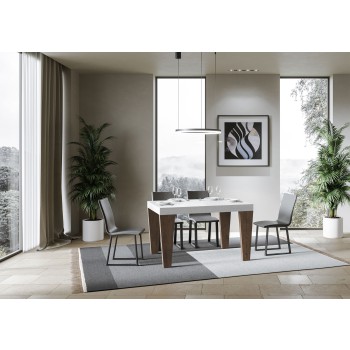 Spimbo Mix Table - Extendable table 90x130/234 cm Spimbo Mix with White Ash top and Walnut legs