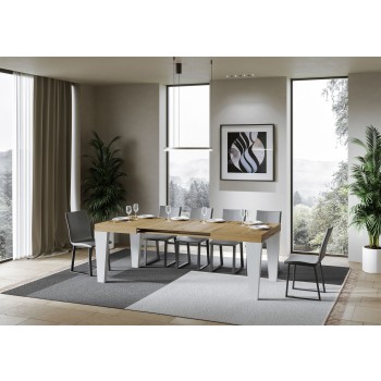 Spimbo Mix Table - Extendable table 90x130/390 cm Spimbo Mix with White Ash top and Walnut legs