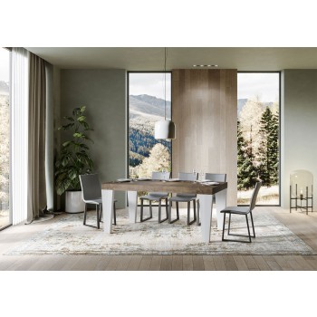 Spimbo Mix Table - Extendable table 90x180/284 cm Spimbo Mix with White Ash top and Walnut legs