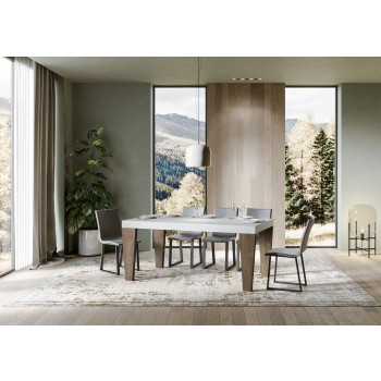 Spimbo Mix Table - Extendable table 90x180/284 cm Spimbo Mix with White Ash top and Walnut legs