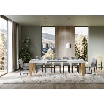 Spimbo Mix Table - Extendable table 90x180/284 cm Spimbo Mix with White Ash top and Walnut legs