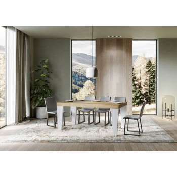 Spimbo Mix Table - Extendable table 90x180/440 cm Spimbo Mix with White Ash top and Walnut legs