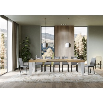 Spimbo Mix Table - Extendable table 90x180/440 cm Spimbo Mix with White Ash top and Walnut legs