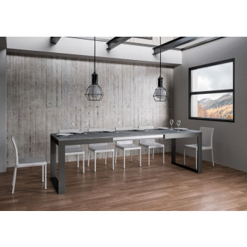 Tecno Evolution Table P.90 - Extendable table 120/224x90 cm Tecno Evolution white ash frame and anthracite legs