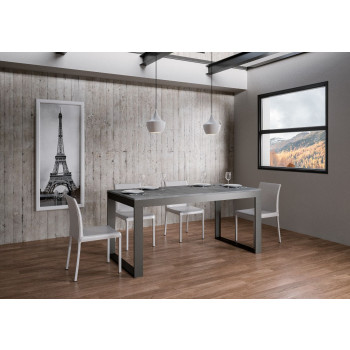 Tecno Evolution Table P.90 - Extendable table 120/224x90 cm Tecno Evolution white ash frame and anthracite legs