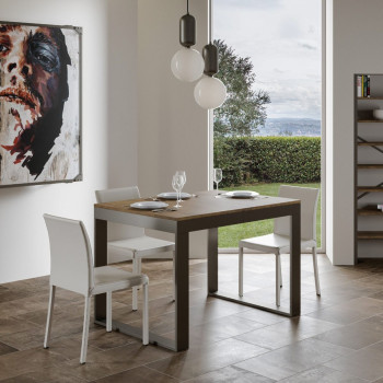 Tecno Evolution Table P.90 - Extendable table 120/380x90 cm Tecno Evolution white ash frame and anthracite legs