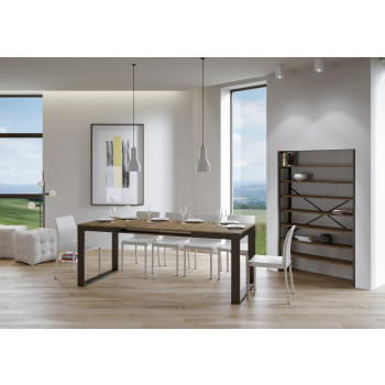 Tecno Evolution Table P.90 - Extendable table 120/380x90 cm Tecno Evolution white ash frame and anthracite legs