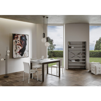 Tecno Evolution Table P.90 - Extendable table 120/380x90 cm Tecno Evolution white ash frame and anthracite legs