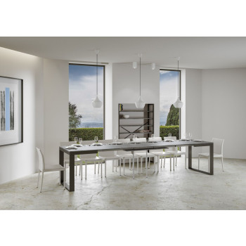 Tecno Evolution Table P.90 - Extendable table 120/380x90 cm Tecno Evolution white ash frame and anthracite legs