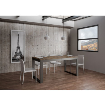 Tecno Evolution Table P.90 - Extendable table 160/264x90 cm Tecno Evolution white ash frame and anthracite legs