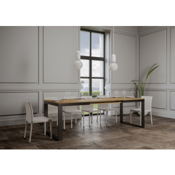 Tecno Evolution Table P.90 - Extendable table 160/264x90 cm Tecno Evolution white ash frame and anthracite legs