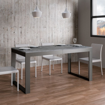 Tecno Evolution Table P.90 - Extendable table 180/284x90 cm Tecno Evolution white ash frame and anthracite legs